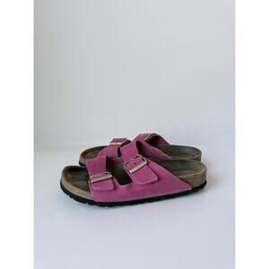 Birkenstock Arizona Sandals Womens 39 US 8 Pink Gevenue Nubuck Leather